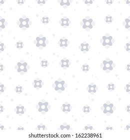 Seamless abstract background - flower-shaped forms. White and grey colors.