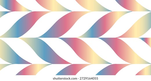 Fondo abstracto sin fisuras de cintas de arco iris que fluyen formando ondas curvas. Vibrante, moderno y versátil para el Web, la impresión y los diseños de redes sociales, evocando energía, creatividad,