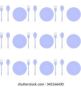 Seamless abstract background fork spoon dish pattern