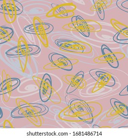 Seamless abstract background with freehand swirl patterns.