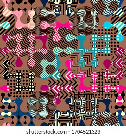  Nahtloser abstrakter Hintergrund. Geometrisches Tröpfchenmuster. Vektorillustration-Bild.