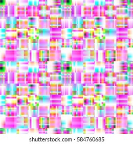 Seamless abstract background with geometric elements. Designed with bright colored gradients. Trendy Glitch effect.