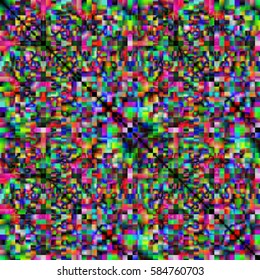 Seamless abstract background with geometric elements. Designed with bright colored gradients. Trendy Glitch effect.
