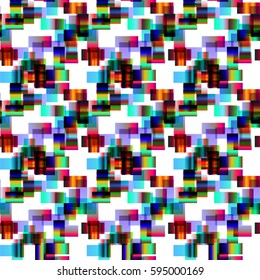 Seamless abstract background with geometric elements. Designed with bright colored gradients. Trendy Glitch effect.