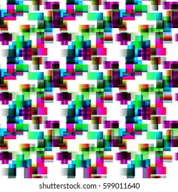 Seamless abstract background with geometric elements. Designed with bright colored gradients. Trendy Glitch effect.