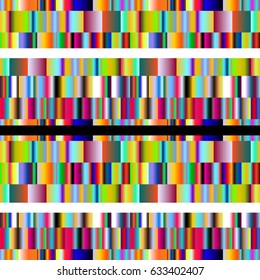 Seamless abstract background with geometric elements. Designed with bright colored gradients. Trendy Glitch effect.