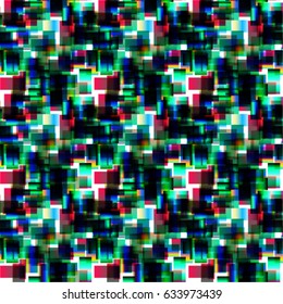 Seamless abstract background with geometric elements. Designed with bright colored gradients. Trendy Glitch effect