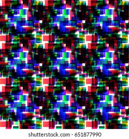 Seamless abstract background with geometric elements. Designed with bright colored gradients. Trendy Glitch effect.