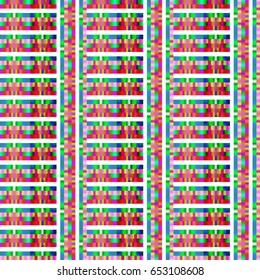 Seamless abstract background with geometric elements. Designed with bright colored gradients. Trendy Glitch effect. Batik pattern.