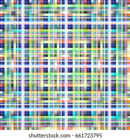 Seamless abstract background with geometric elements. Designed with bright colored gradients. Trendy Glitch effect. Batik pattern.