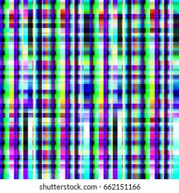 Seamless abstract background with geometric elements. Designed with bright colored gradients. Trendy Glitch effect. Batik pattern.