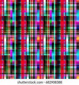 Seamless abstract background with geometric elements. Designed with bright colored gradients. Trendy Glitch effect. Batik pattern.