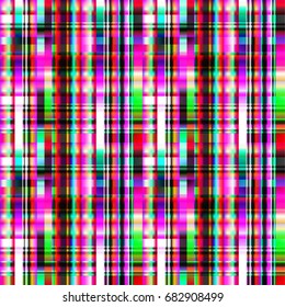 Seamless abstract background with geometric elements. Designed with bright colored gradients. Trendy Glitch effect. Batik pattern.