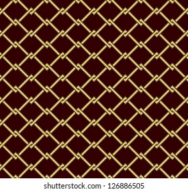 Seamless abstract background. Gold grid on a dark red background.