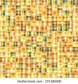 Seamless abstract background of gold mosaic. Vector illustration.