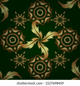 Seamless abstract background with golden repeating elements. Elegant vector classic golden seamless pattern. And golden pattern.