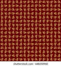 Seamless abstract background with golden repeating elements. Red and golden pattern. Elegant vector classic golden seamless pattern.