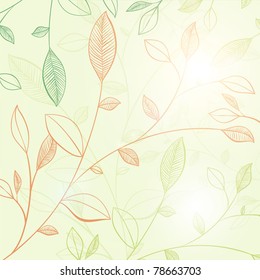 seamless abstract background with green leaflets