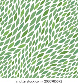 seamless abstract background with green leaves on white 