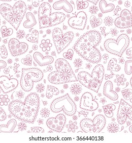 seamless  abstract   background with hearts