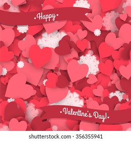 Seamless abstract background with hearts for the St. Valentine's Day. Stock vector.