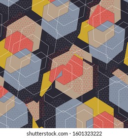 Seamless abstract background with hexagonal pattern.