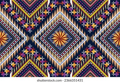 A seamless abstract background with an ikat pattern for textile design, wallpaper, or wrapping paper texture.