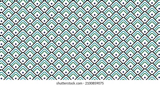 fondo abstracto impecable Ilustración con motivos de balanza de peces con el dominio de verde, blanco y negro. 
