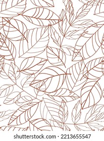 seamless abstract background with  leaves. Botanical clip art. Vector floral pattern.