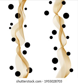 Seamless abstract background with   linear waves, spheres on white background. EPS10 Illustration.
