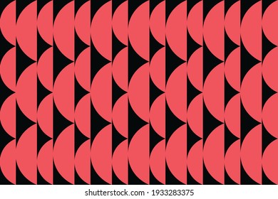 Seamless abstract background made with circles. Modern, playful, dynamic vector art in red color.