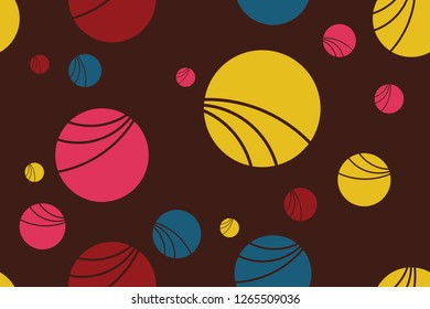 Seamless abstract background made with colorful circle shapes. Modern, cheerful vector art.