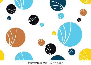 Seamless abstract background made with colorful circle shapes. Modern, cheerful vector art.