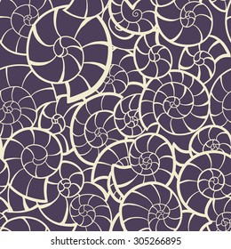 seamless abstract background made of drawn shells