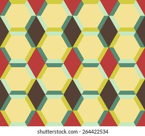 Seamless abstract background made of honeycombs and rhombuses
