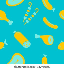 seamless abstract background with meat products