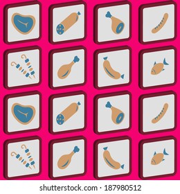 seamless abstract background with meat products