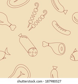 seamless abstract background with meat products