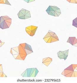 seamless abstract background with a modern pattern of color polygonal trianglel objects on a watercolor paper