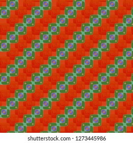 Seamless abstract background multicolored cube diagonal grid.