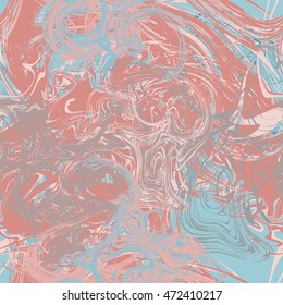 Seamless abstract background with multicolored spatter, accretions, stains and spots. Digital painted marble imitation texture. Modern creative artwork executed in impressionist style. 