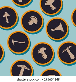 seamless abstract background with mushrooms