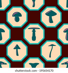 seamless abstract background with mushrooms