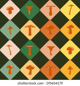 seamless abstract background with mushrooms