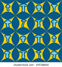 seamless abstract background with mushrooms 