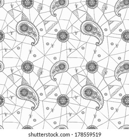 seamless abstract background with paisley