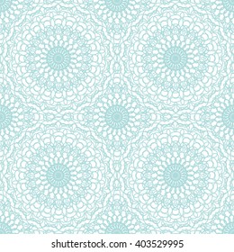 Seamless abstract background pattern with blue guilloche ornament isolated on white (transparent) background. Vector illustration eps