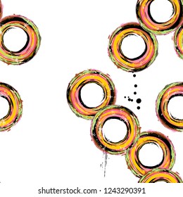 seamless abstract background pattern, with circles, strokes and splashes