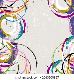 seamless abstract background pattern, with circles, paint strokes and splashes