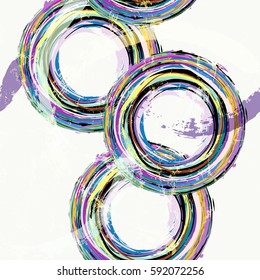 seamless abstract background pattern, with circles, strokes and splashes